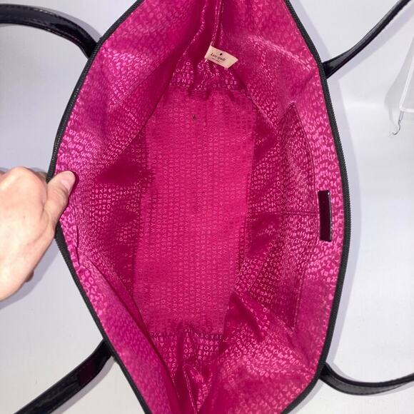 Kate Spade black and cream striped large tote (ASIS) - Picture 12 of 16